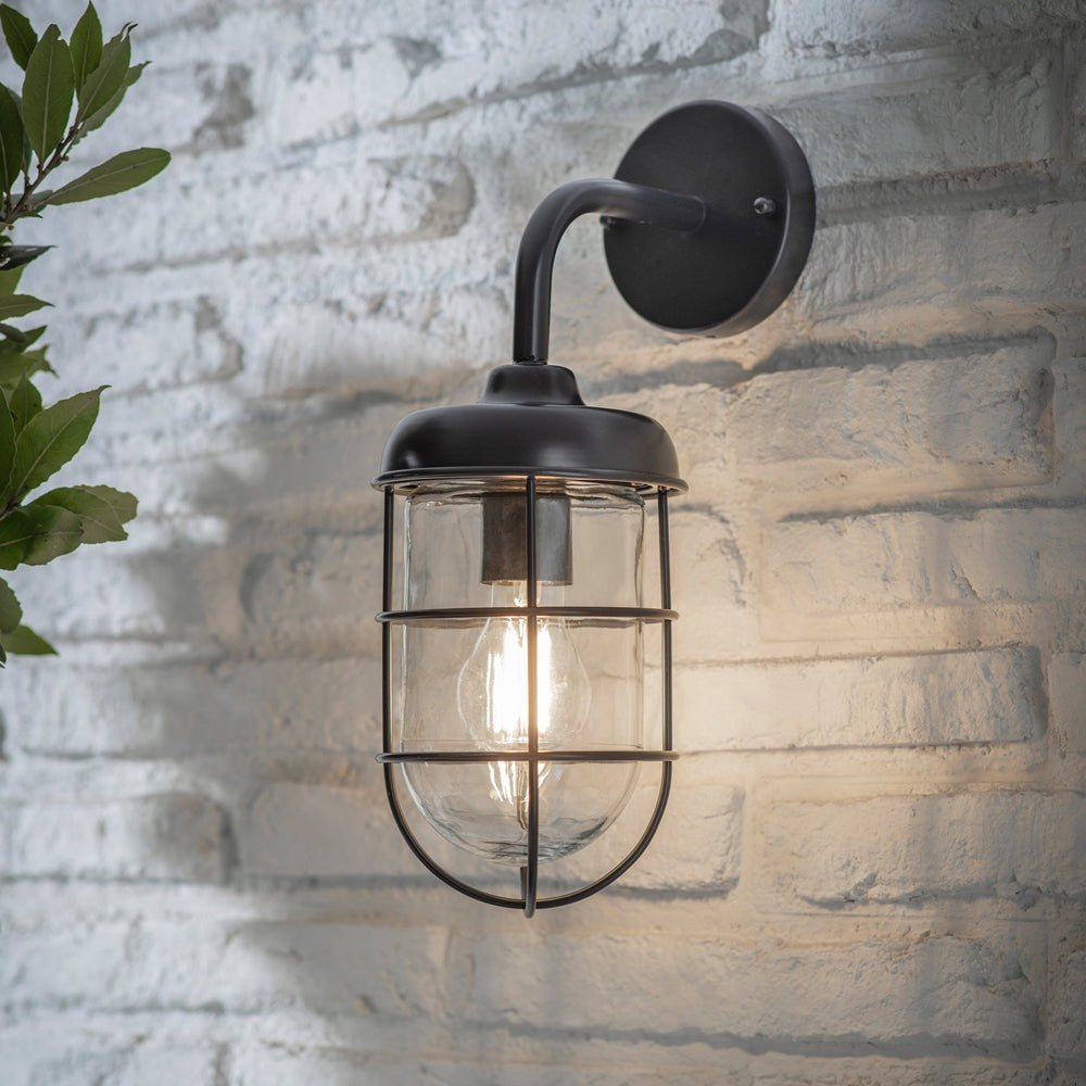 Product photograph of Garden Trading Harbour Outdoor Wall Light In Carbon from Olivia's