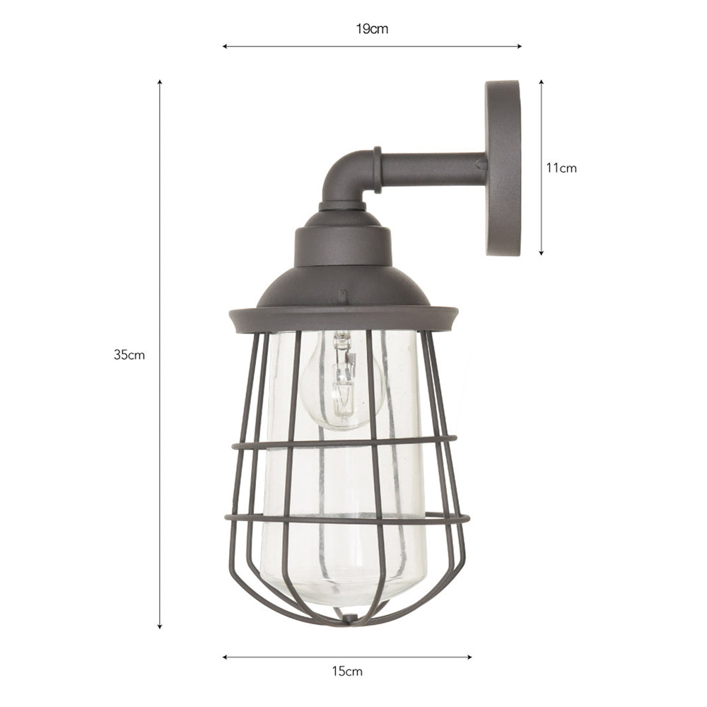 Product photograph of Garden Trading Finsbury Outdoor Wall Light In Charcoal from Olivia's.