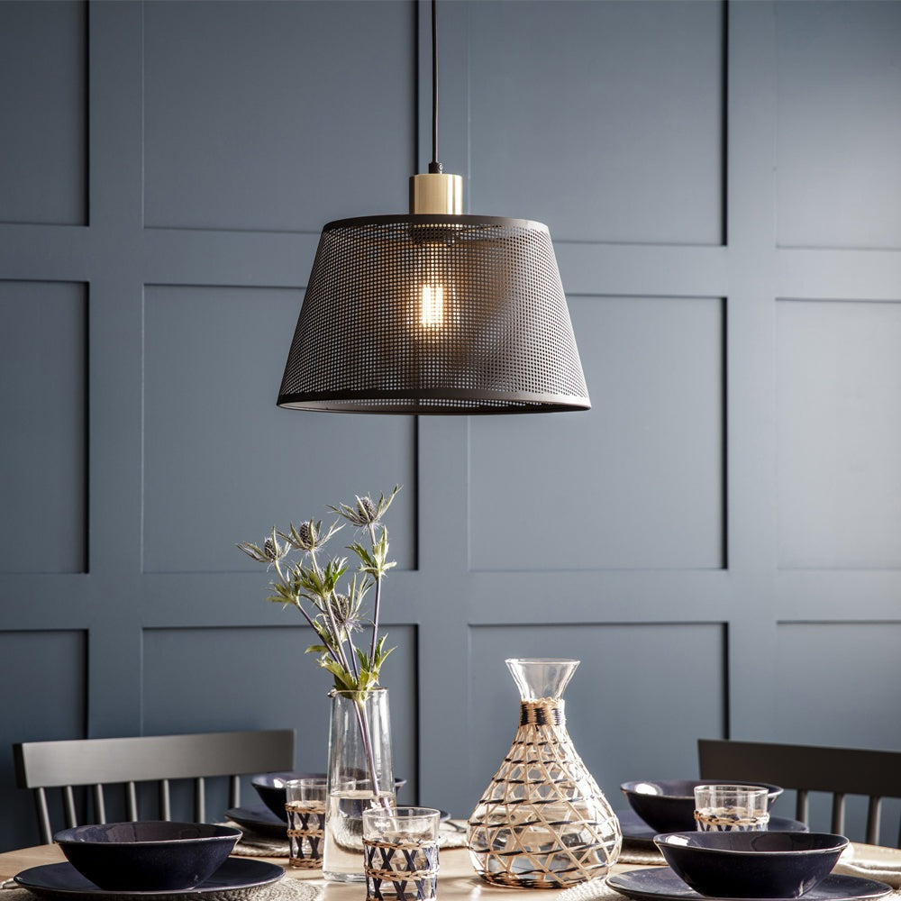 Product photograph of Garden Trading Curzon Pendant Light In Black Steel from Olivia's