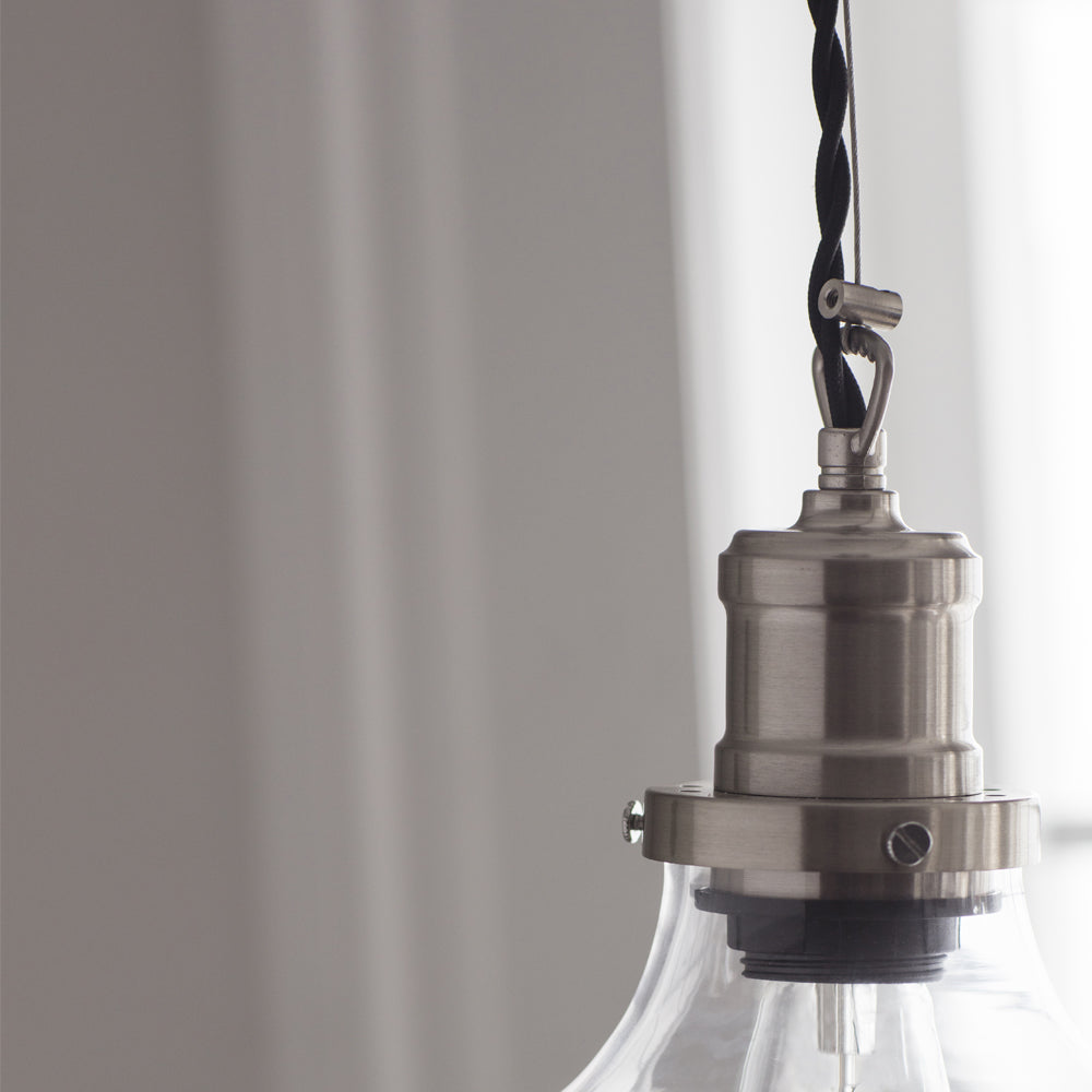 Product photograph of Garden Trading Hoxton Large Pendant Light In Satin Nickel from Olivia's.
