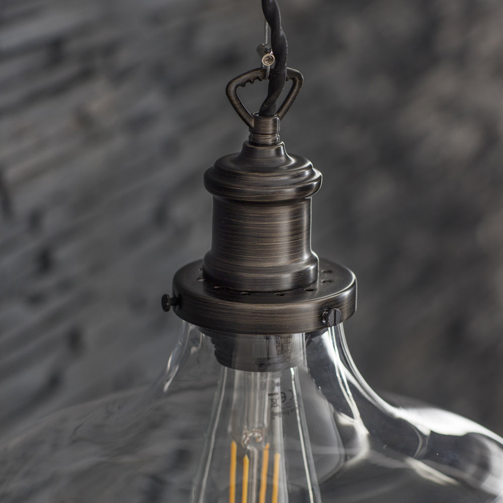 Product photograph of Garden Trading Hoxton Large Pendant Light In Antique Bronze from Olivia's.