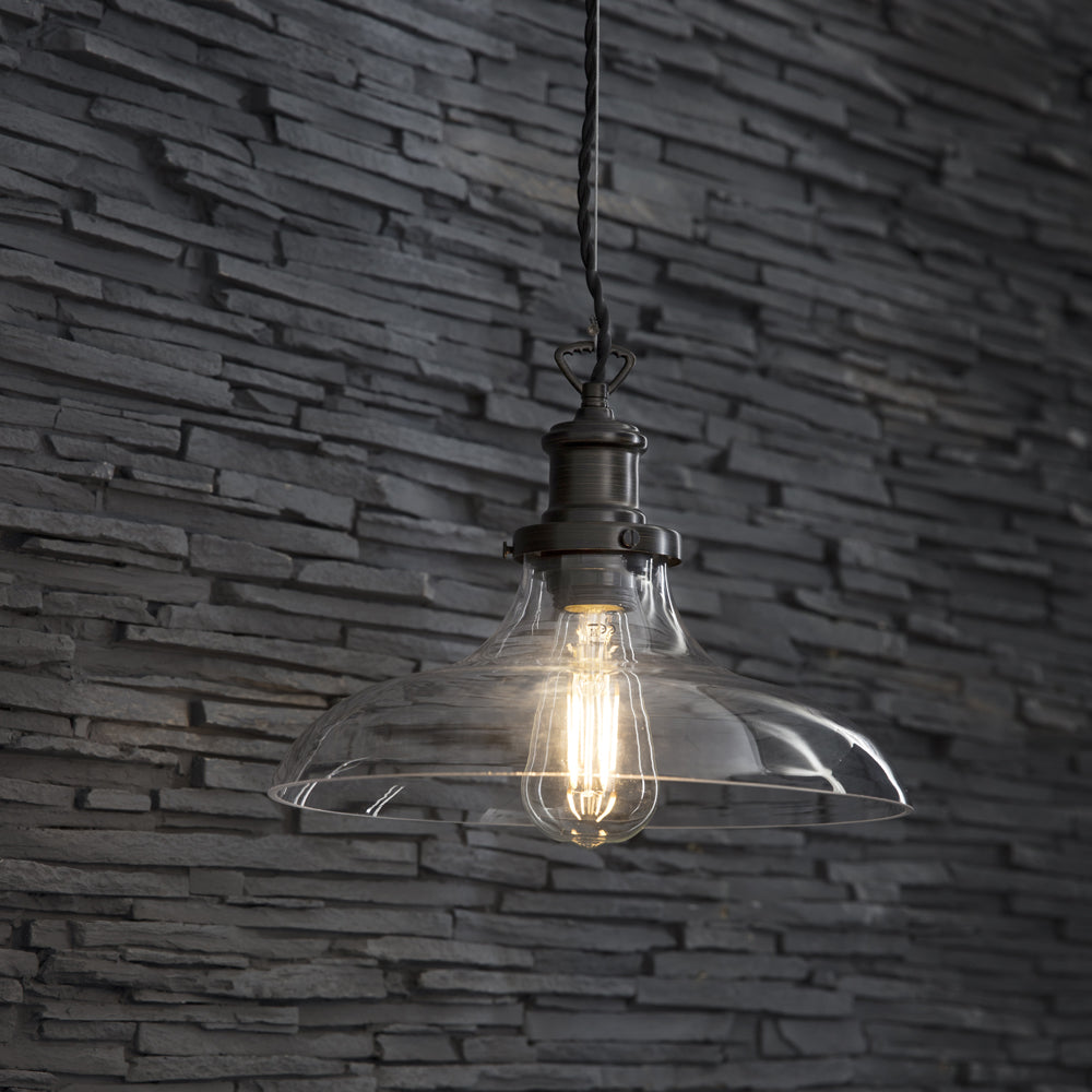 Product photograph of Garden Trading Hoxton Large Pendant Light In Antique Bronze from Olivia's