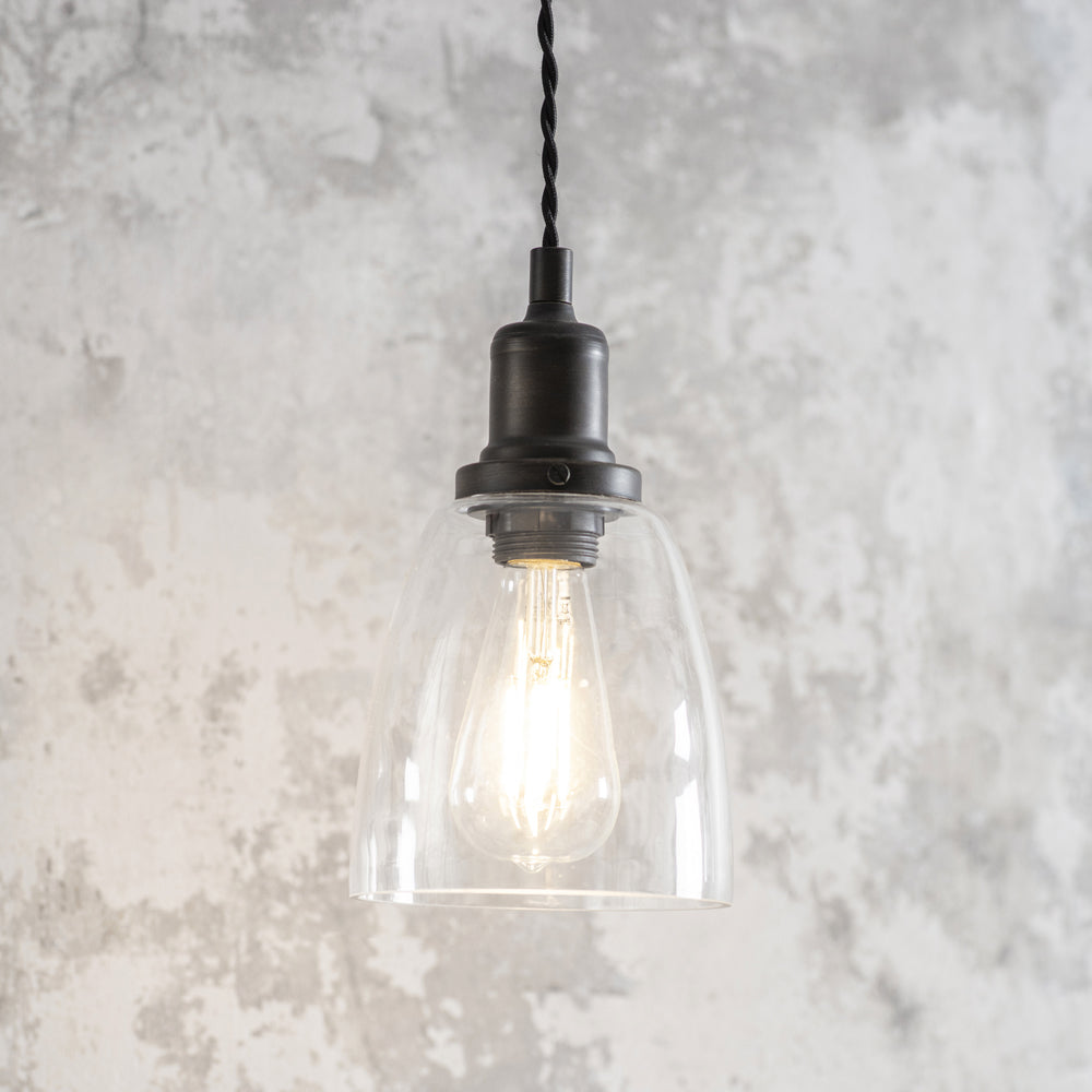 Product photograph of Garden Trading Hoxton Domed Pendant Light In Antique Bronze from Olivia's