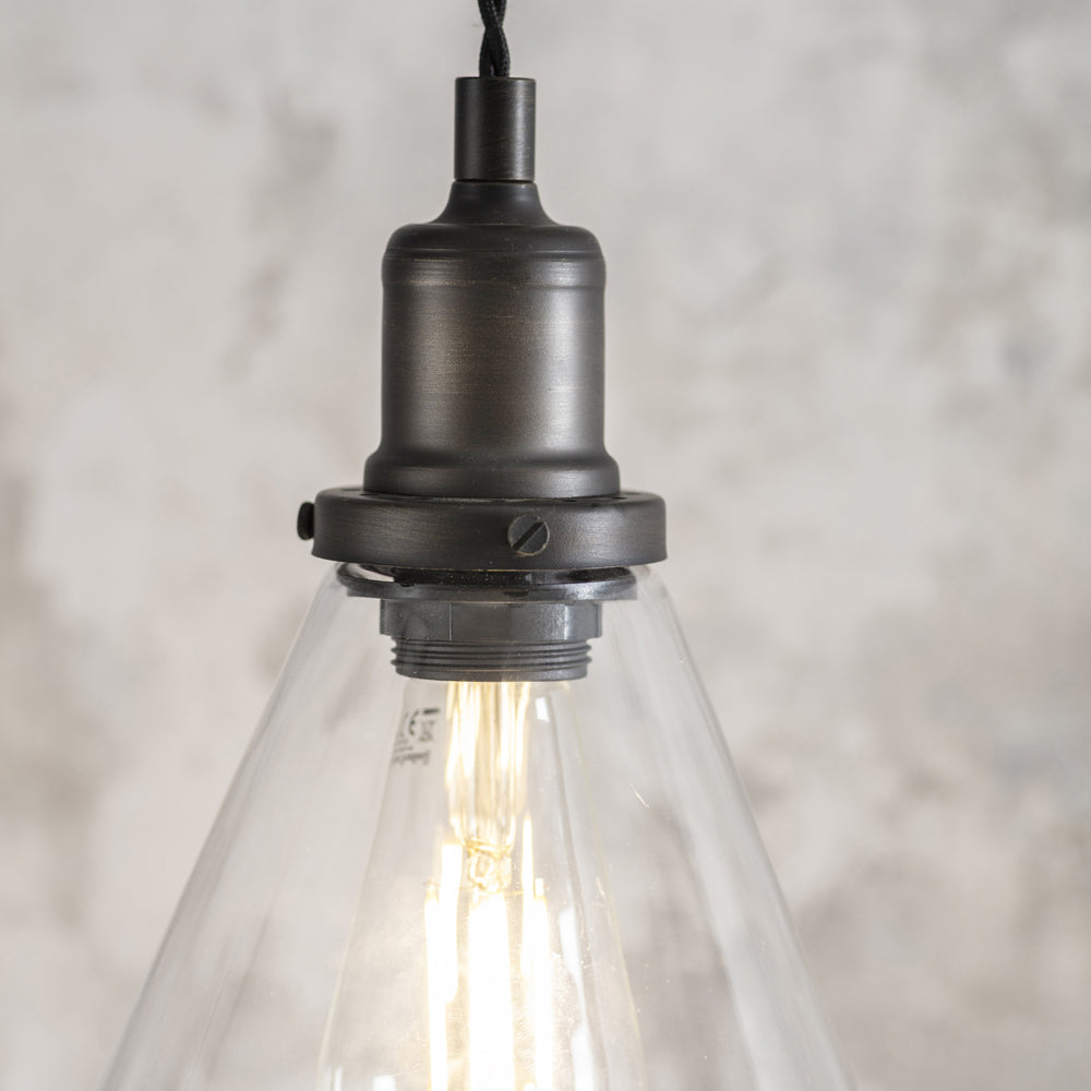 Product photograph of Garden Trading Hoxton Cone Pendant Light In Antique Bronze from Olivia's.