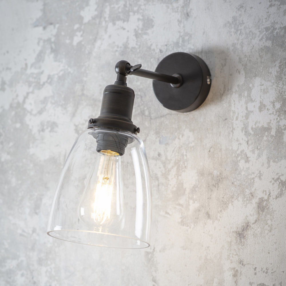 Product photograph of Garden Trading Hoxton Dome Wall Light In Antique Bronze from Olivia's.