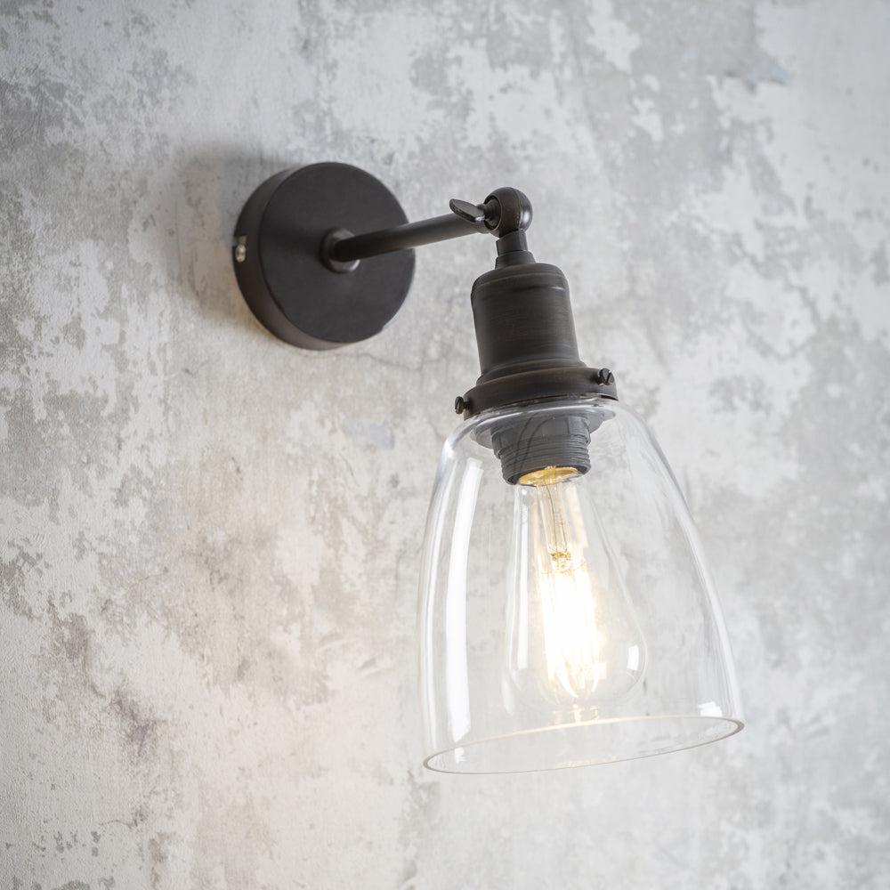 Product photograph of Garden Trading Hoxton Dome Wall Light In Antique Bronze from Olivia's