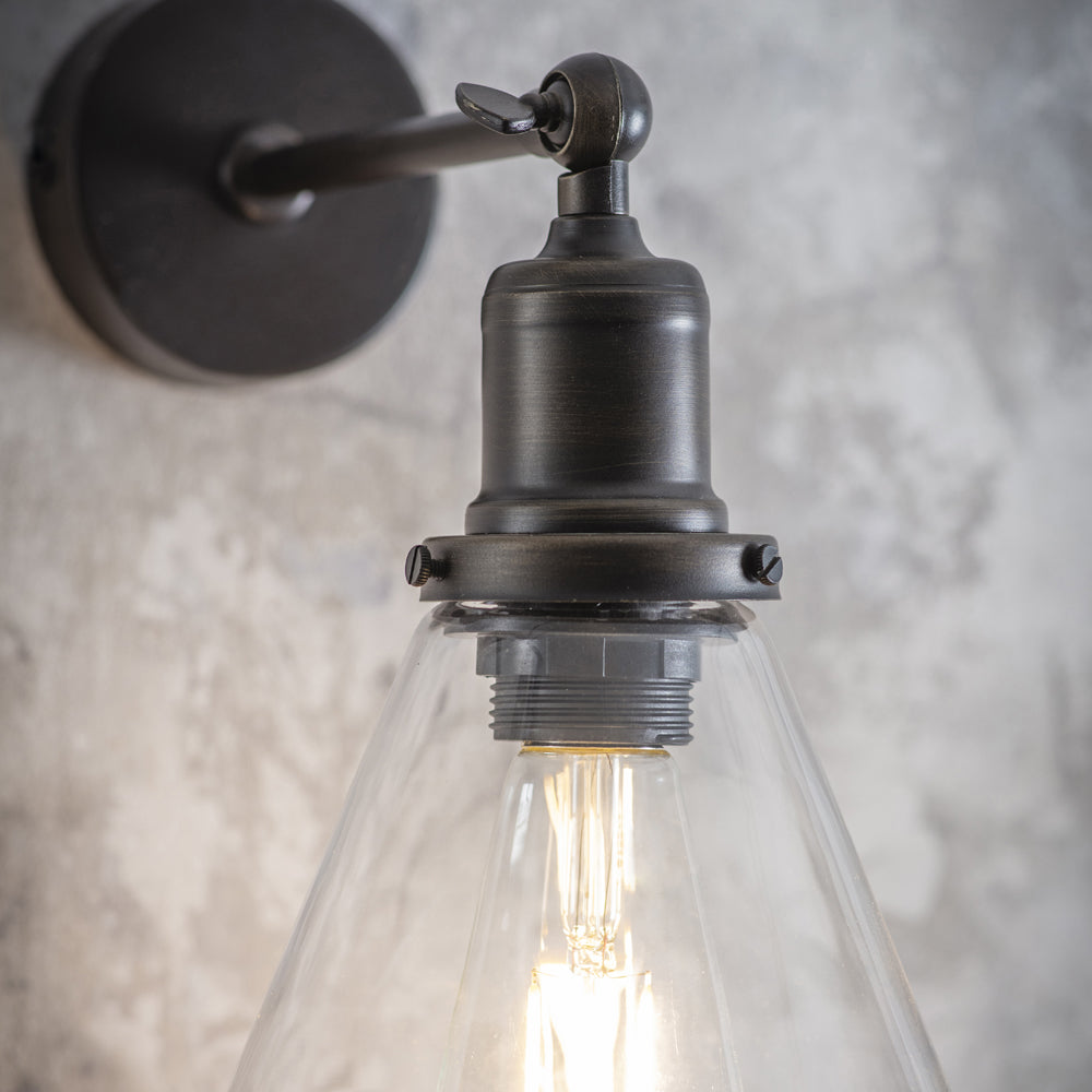 Product photograph of Garden Trading Hoxton Cone Wall Light In Antique Bronze from Olivia's.