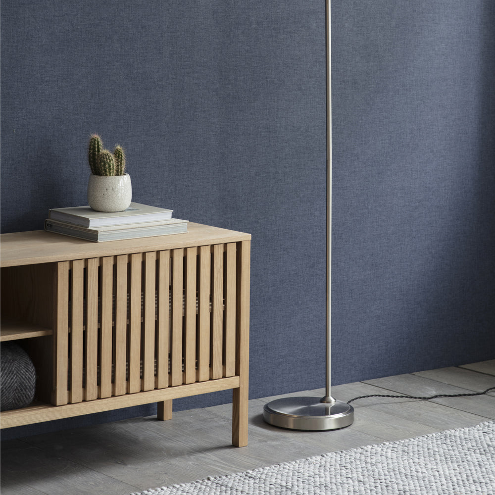 Product photograph of Garden Trading Hoxton Dome Floor Lamp In Satin Nickel from Olivia's.