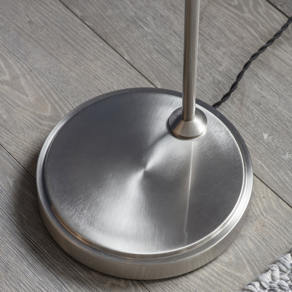 Product photograph of Garden Trading Hoxton Dome Floor Lamp In Satin Nickel from Olivia's.