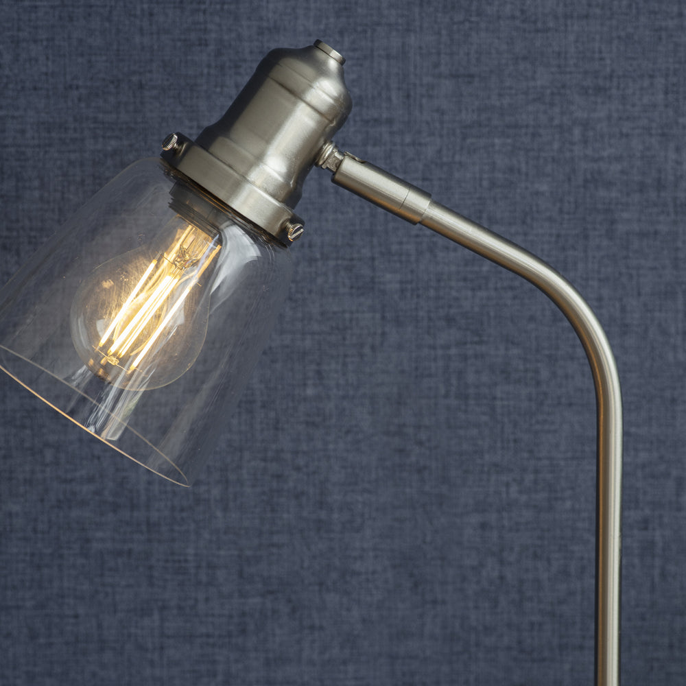 Product photograph of Garden Trading Hoxton Dome Table Lamp In Satin Nickel from Olivia's.