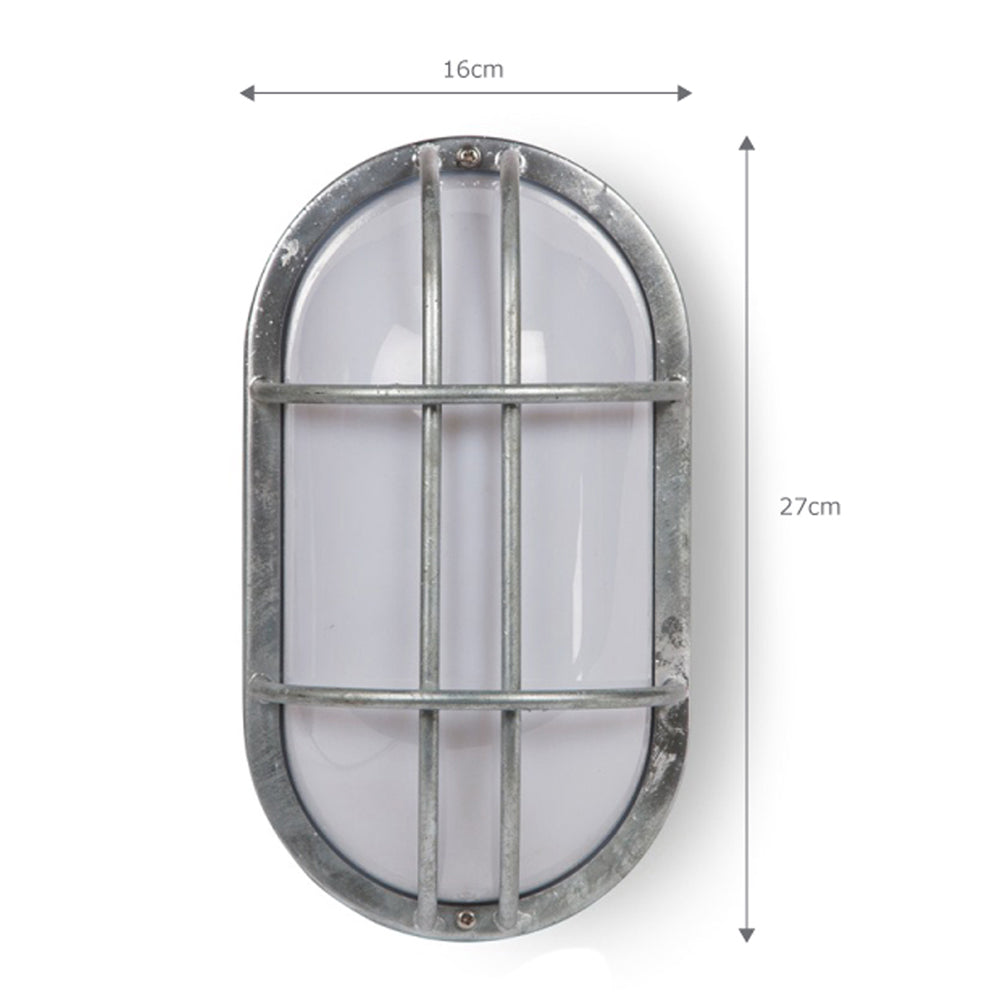 Product photograph of Garden Trading St Ives Outdoor Bulk Head Light - Galvanised Steel from Olivia's.