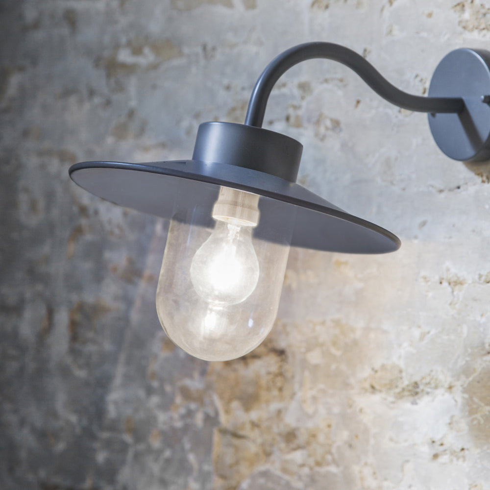 Product photograph of Garden Trading Swan Outdoor Neck Light In Charcoal from Olivia's