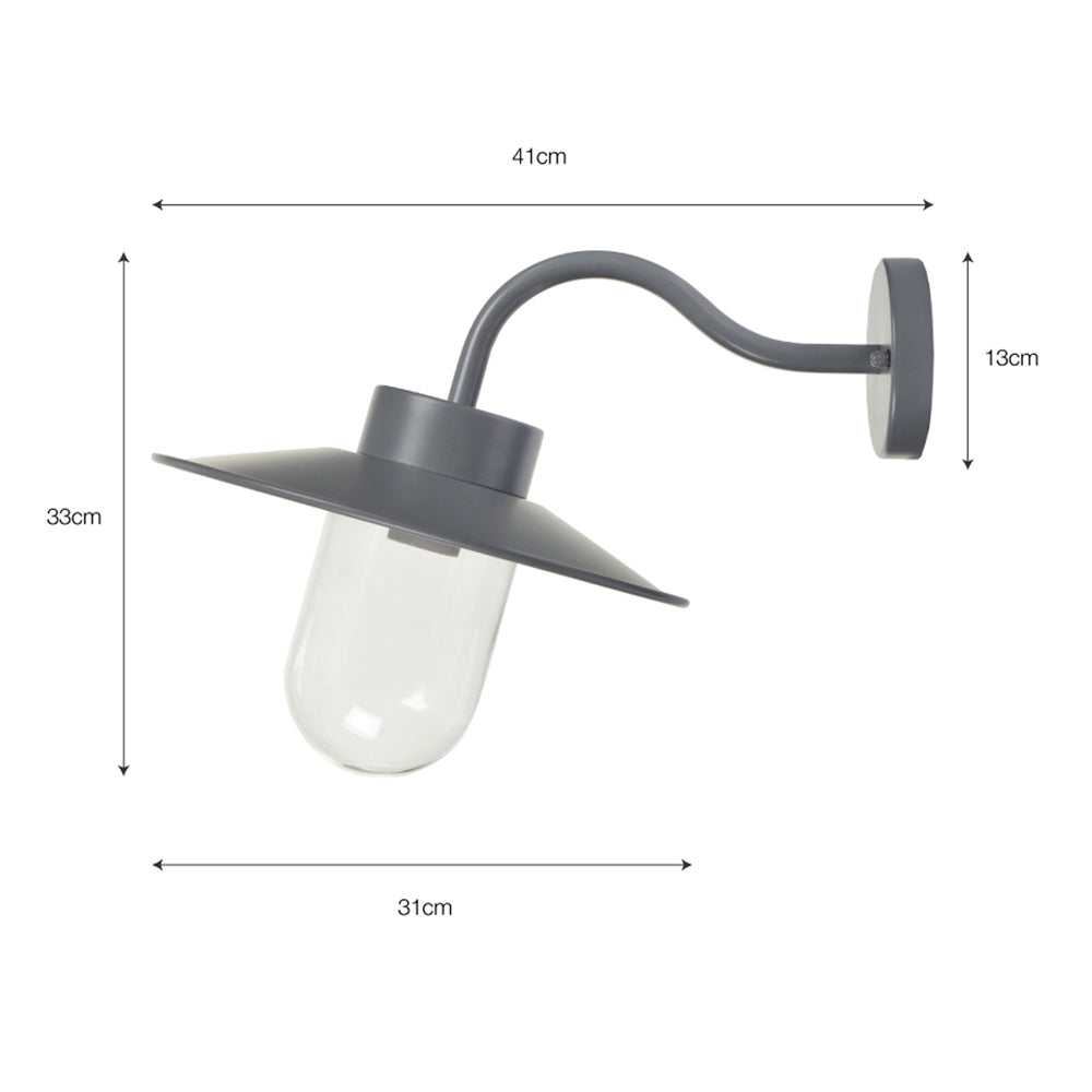 Product photograph of Garden Trading Swan Outdoor Neck Light In Charcoal from Olivia's.