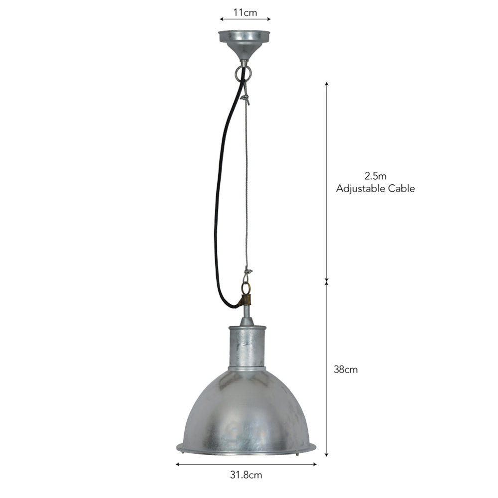 Product photograph of Garden Trading St Ives Bay Outdoor Pendant Light - Galvanised Steel from Olivia's.