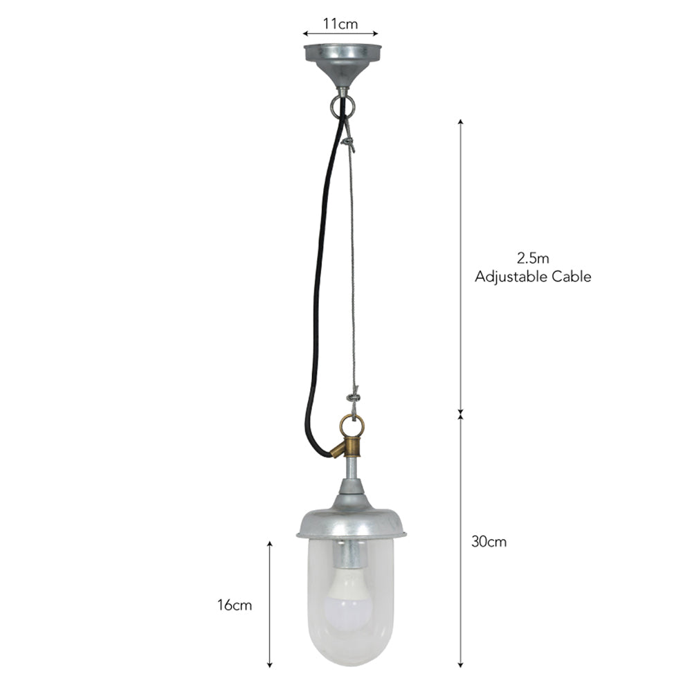 Product photograph of Garden Trading St Ives Outdoor Harbour Outdoor Pendant Light - Galvanised Steel from Olivia's.