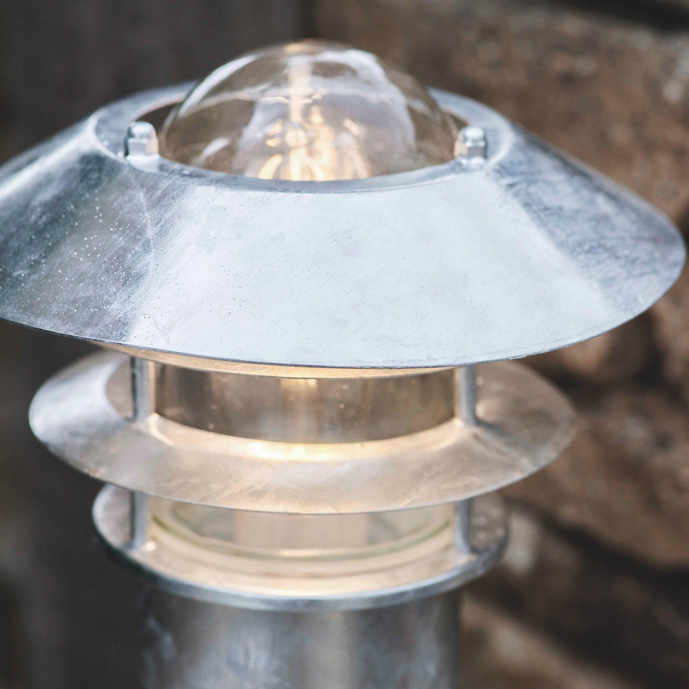Product photograph of Garden Trading St Ives Outdoor Strand Post Lamp - Galvanised Steel from Olivia's.