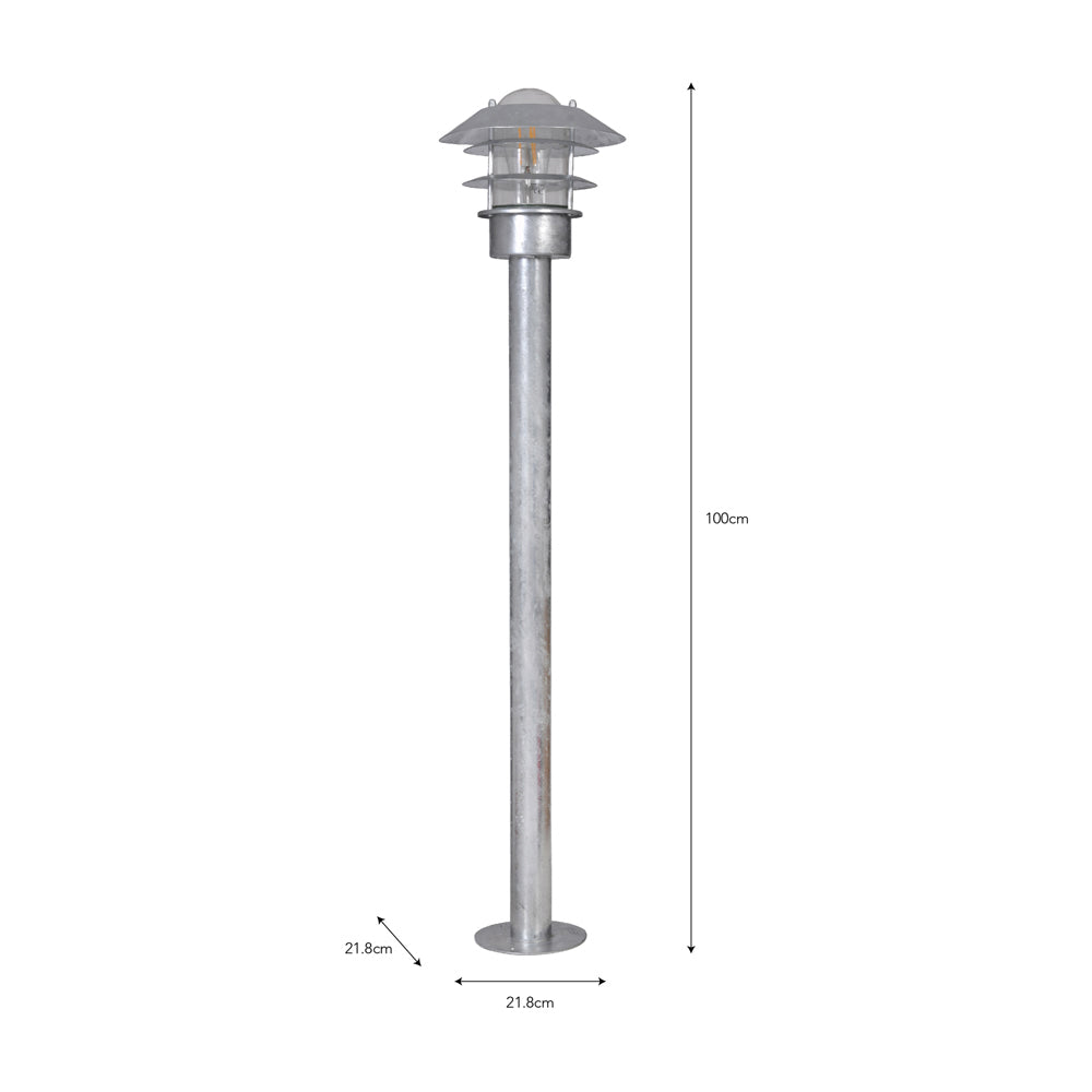 Product photograph of Garden Trading St Ives Outdoor Strand Post Lamp - Galvanised Steel from Olivia's.