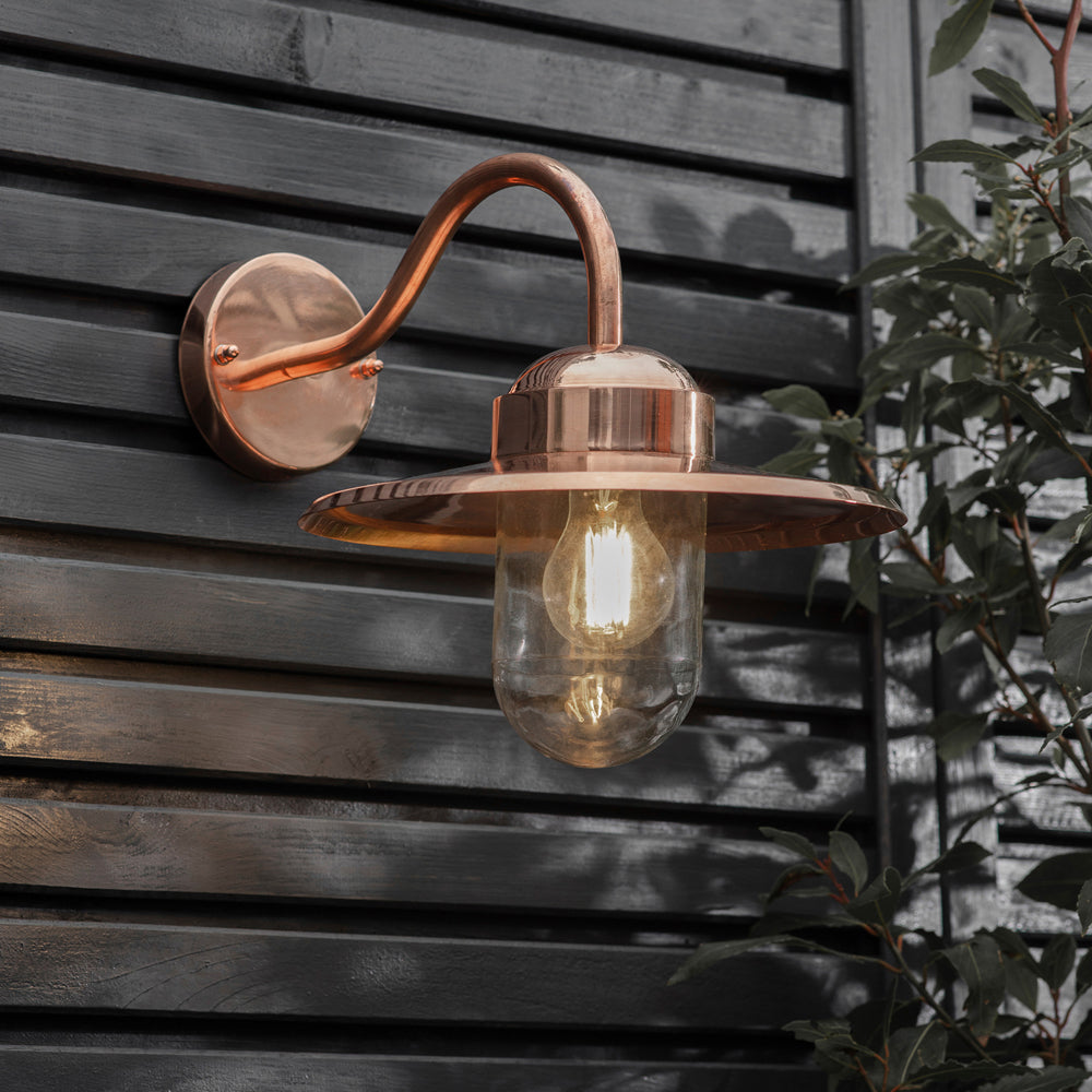 Product photograph of Garden Trading Howick Outdoor Wall Light In Raw Copper from Olivia's