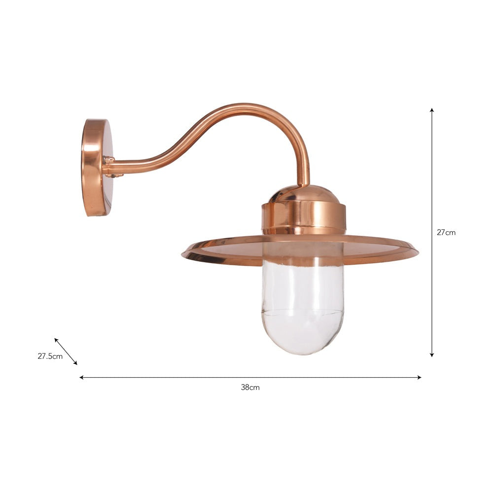Product photograph of Garden Trading Howick Outdoor Wall Light In Raw Copper from Olivia's.