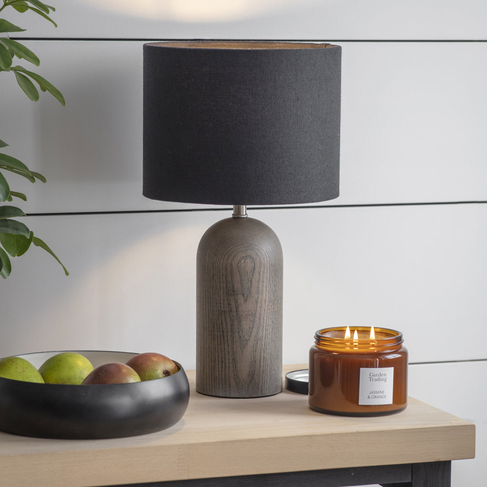 Garden Trading Kingsbury Table Lamp With Shade In Black In Ash