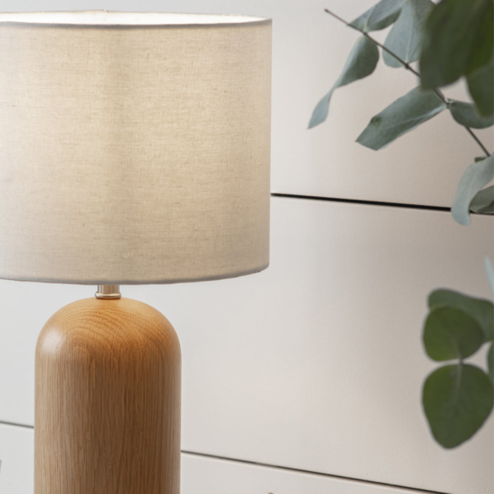 Product photograph of Garden Trading Kingsbury Table Lamp With Shade In White Oak from Olivia's.