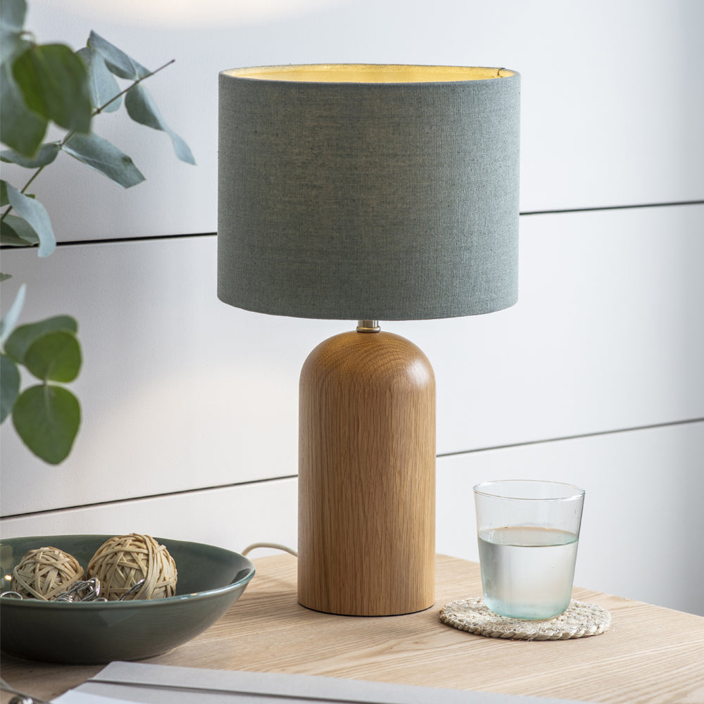 Product photograph of Garden Trading Kingsbury Table Lamp With Shade In Thistle Green Oak from Olivia's