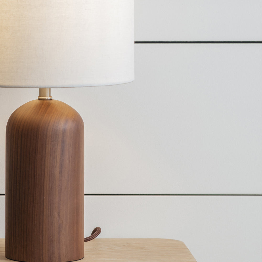 Product photograph of Garden Trading Kingsbury Table Lamp With Shade In White Walnut from Olivia's.