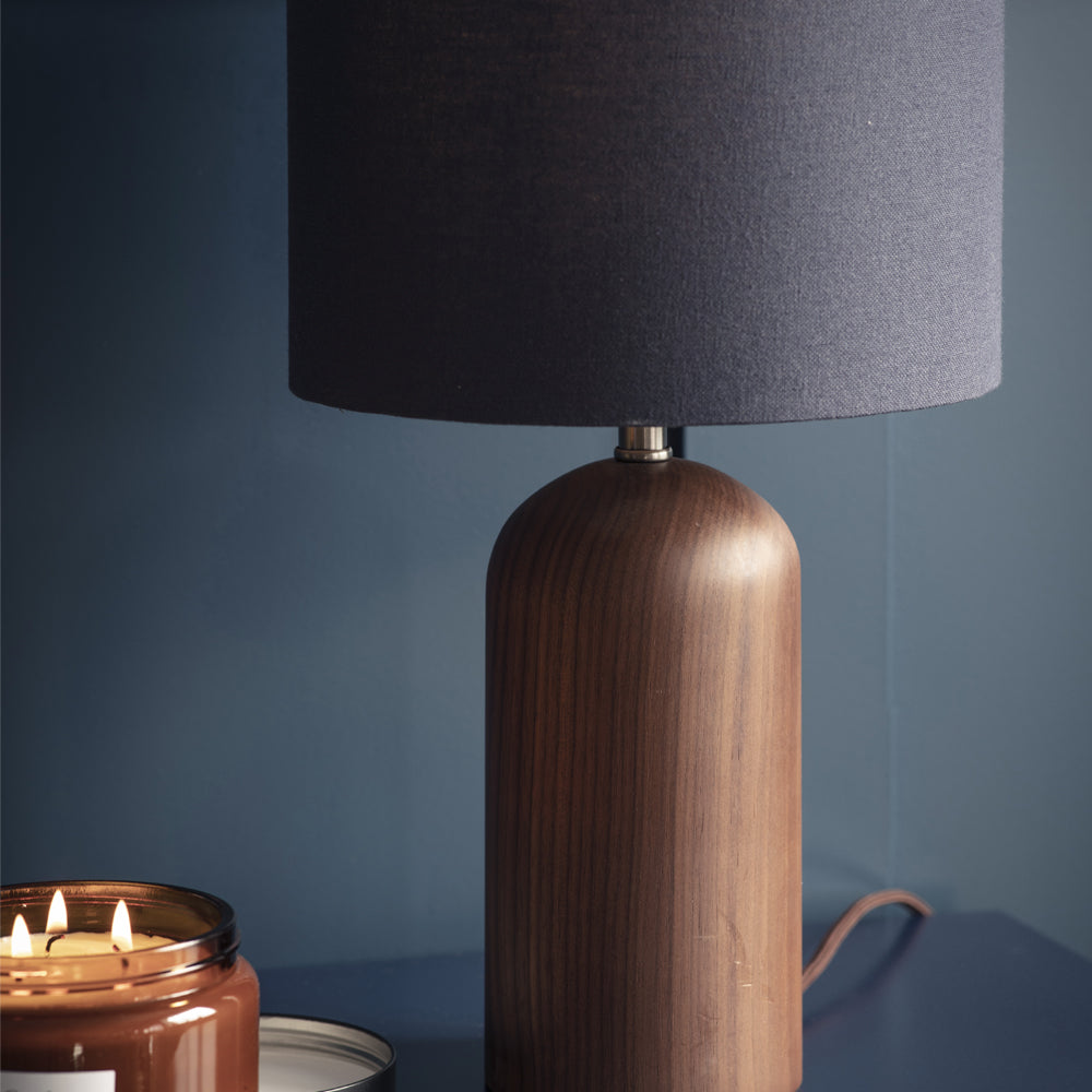Product photograph of Garden Trading Kingsbury Table Lamp With Shade In Ink Walnut from Olivia's.