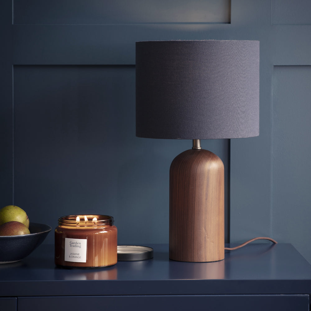 Product photograph of Garden Trading Kingsbury Table Lamp With Shade In Ink Walnut from Olivia's