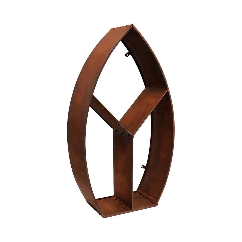 Product photograph of Ivyline Leaf Arch Sculptural Log Storage Natural Rust from Olivia's