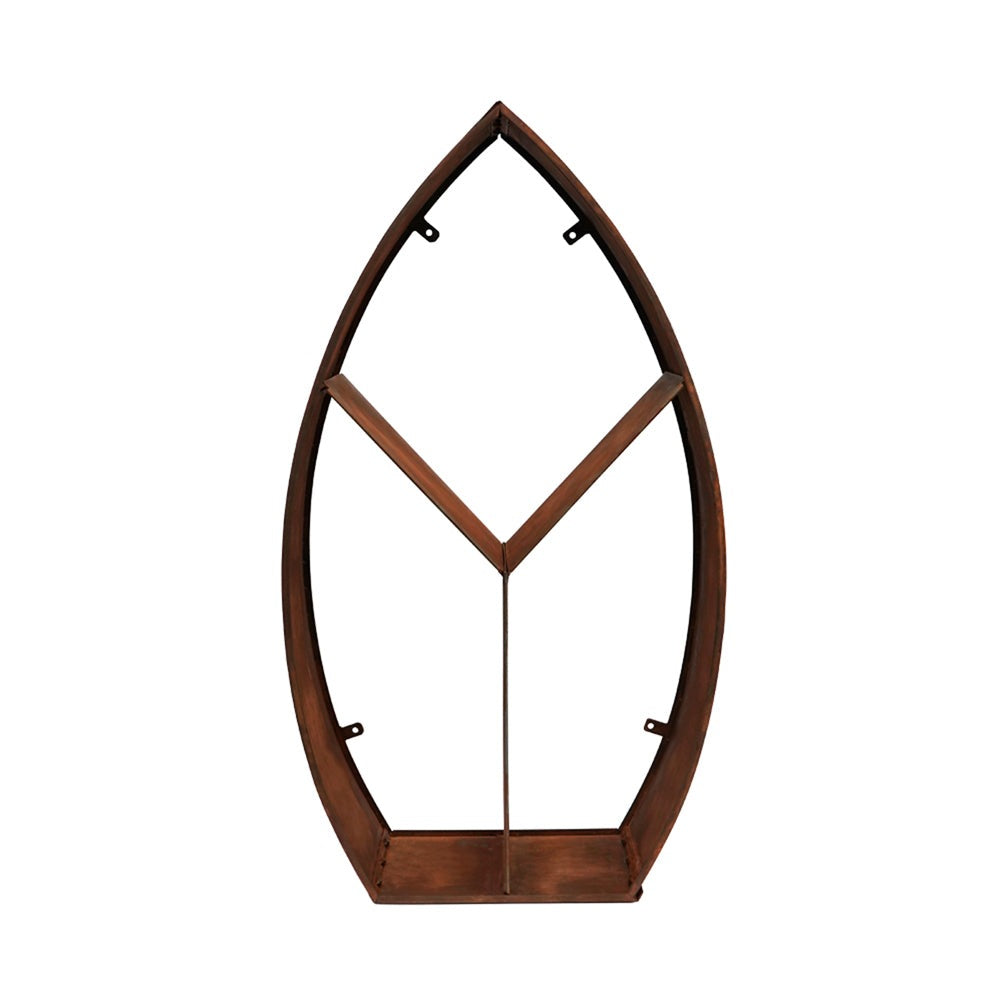 Product photograph of Ivyline Leaf Arch Sculptural Log Storage Natural Rust from Olivia's.