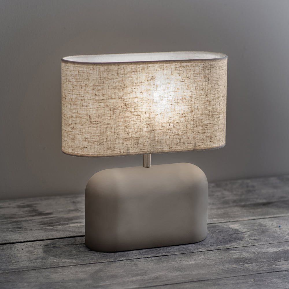 Product photograph of Garden Trading Millbank Slab Table Lamp In Polymer Concrete from Olivia's