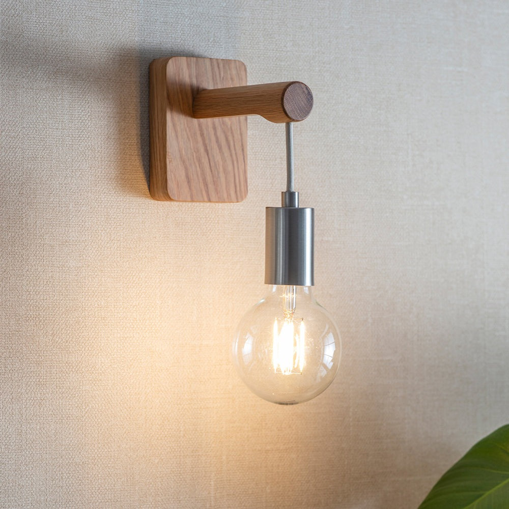 Product photograph of Garden Trading Rathborne Wall Light In Oak from Olivia's.