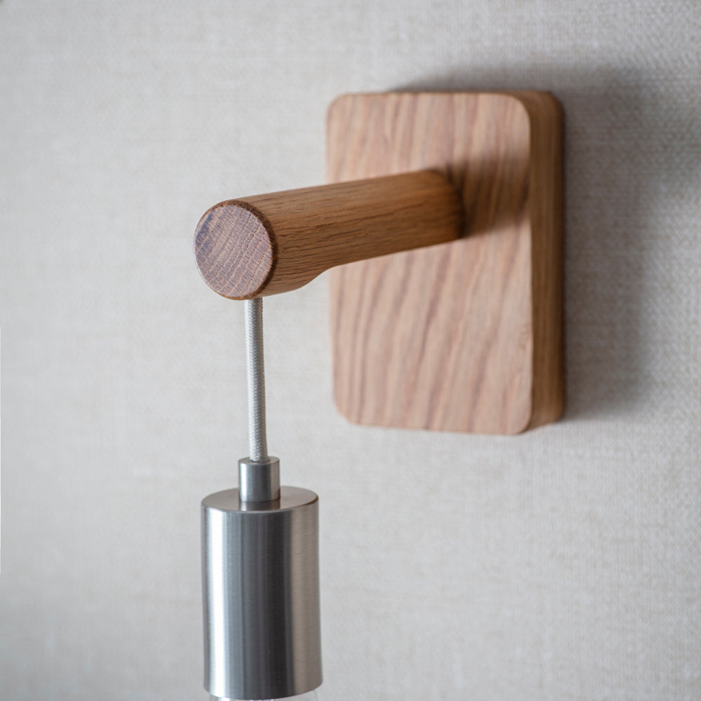 Product photograph of Garden Trading Rathborne Wall Light In Oak from Olivia's.