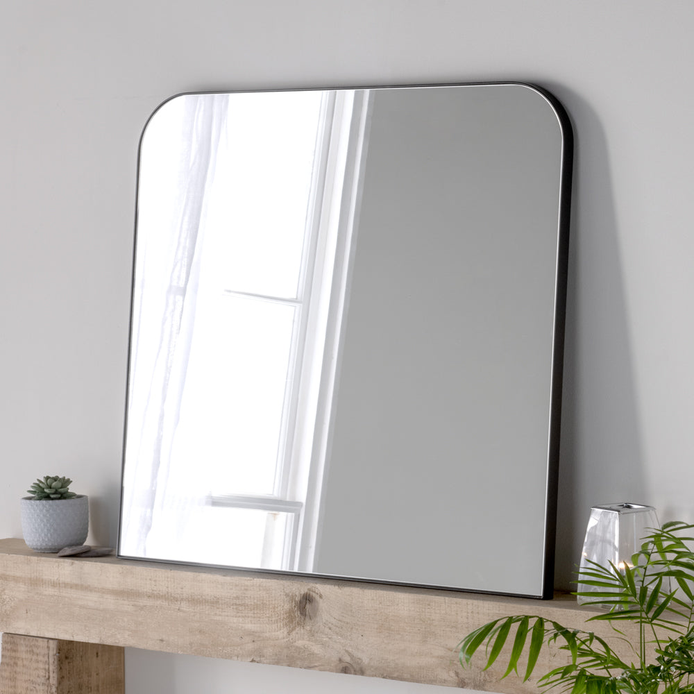 Product photograph of Olivia S Lebanon Wall Mirror In Black Large from Olivia's.