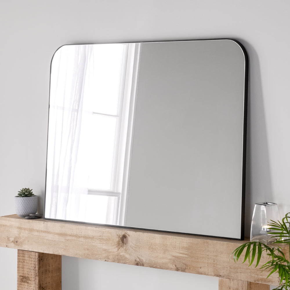 Product photograph of Olivia S Lebanon Wall Mirror In Black Small from Olivia's