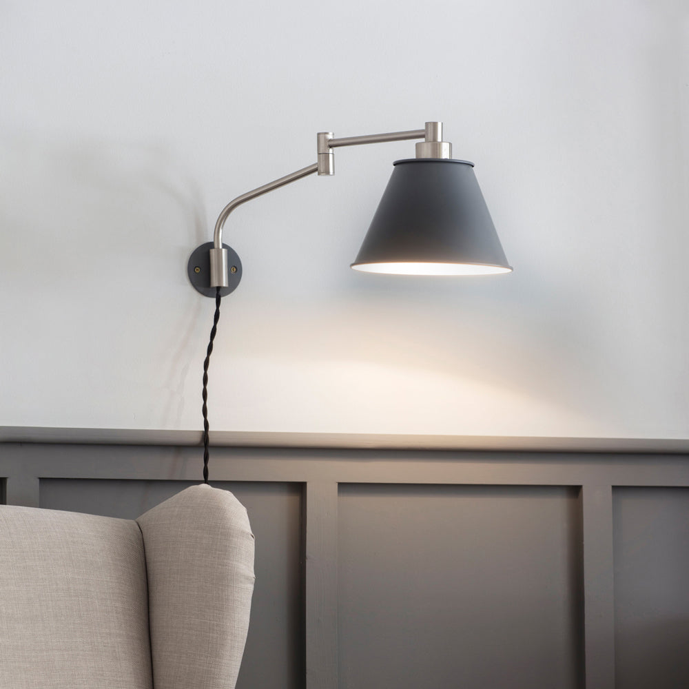 Product photograph of Garden Trading Westport Wall Light In Charcoal from Olivia's