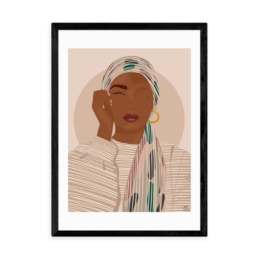Product photograph of Aaliyah By Layover Art - A3 Black Framed Art Print from Olivia's