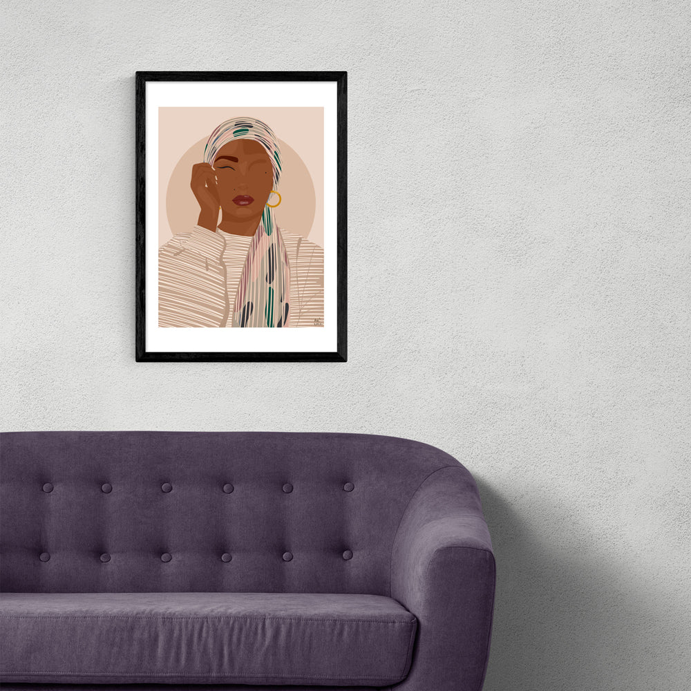 Product photograph of Aaliyah By Layover Art - A3 Black Framed Art Print from Olivia's.