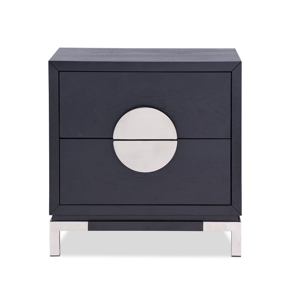 Product photograph of Liang Eimil Otium Bedside Table Polished Stainless Steel from Olivia's.