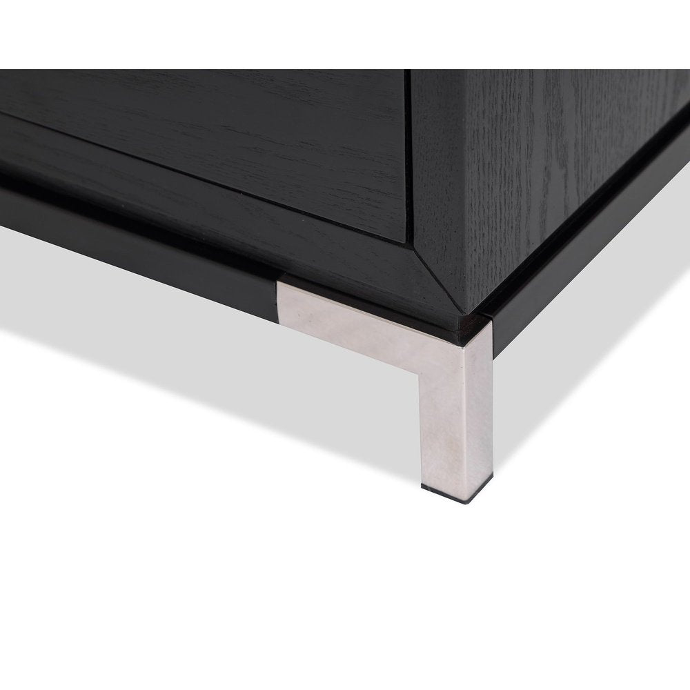 Product photograph of Liang Eimil Otium Bedside Table Polished Stainless Steel from Olivia's.