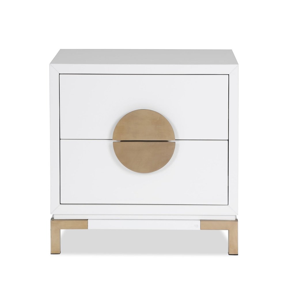Product photograph of Liang Eimil Otium Bedside Table Champagne Gold from Olivia's.
