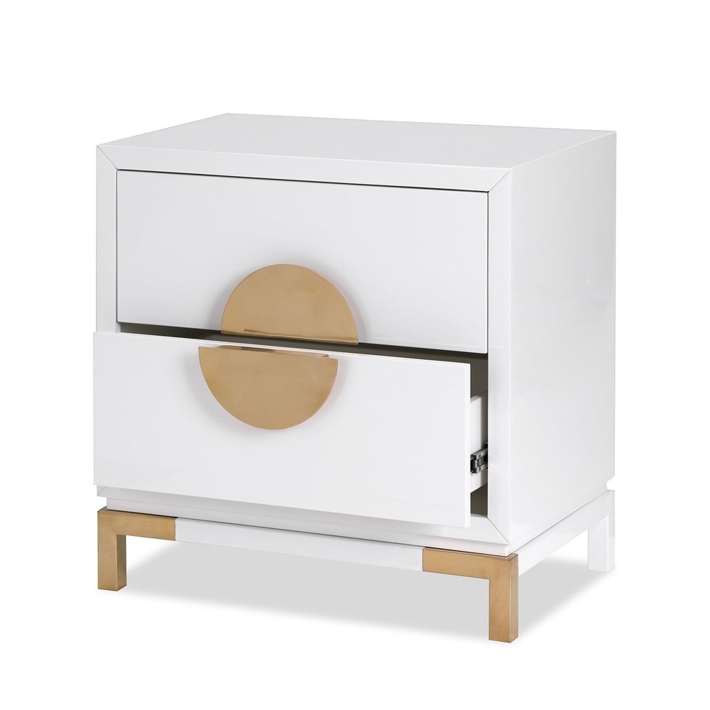 Product photograph of Liang Eimil Otium Bedside Table Champagne Gold from Olivia's.