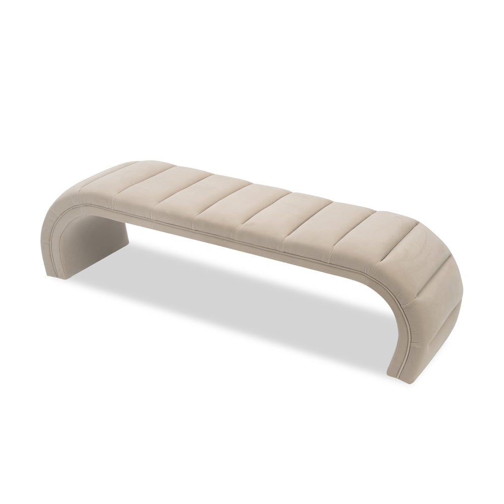 Product photograph of Liang Eimil Coppola Bench - Oxford Latte Velvet from Olivia's