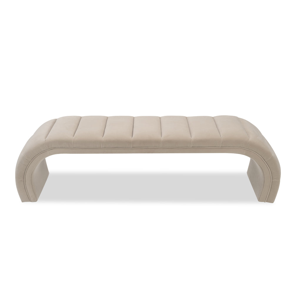 Product photograph of Liang Eimil Coppola Bench - Oxford Latte Velvet from Olivia's.