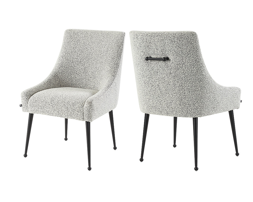 Product photograph of Liang Eimil Cohen Dining Chair - Boucle Whisk Matt Black from Olivia's