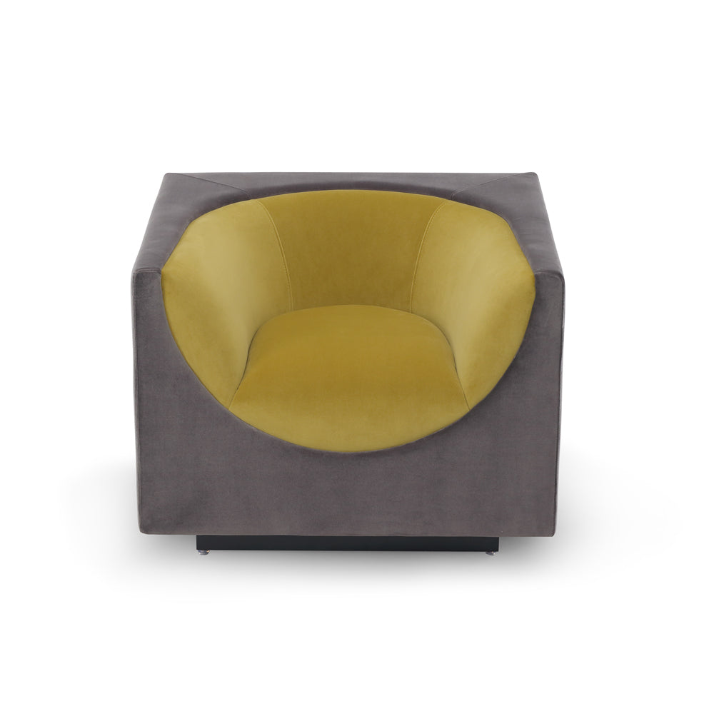 Product photograph of Liang Eimil Era Occasional Chair Kaster Slate And Kaster Mustard Velvet from Olivia's