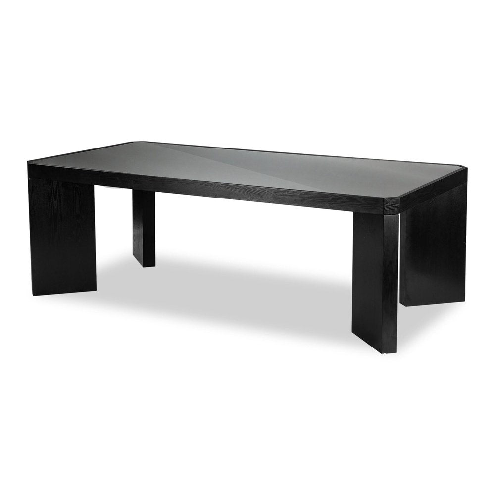 Product photograph of Liang Eimil Baltimore Dining Table - Black Ash Glass from Olivia's