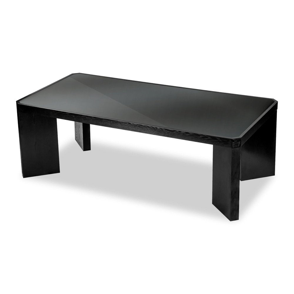 Product photograph of Liang Eimil Baltimore Dining Table - Black Ash Glass from Olivia's.