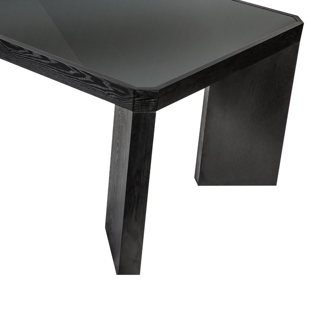 Product photograph of Liang Eimil Baltimore Dining Table - Black Ash Glass from Olivia's.